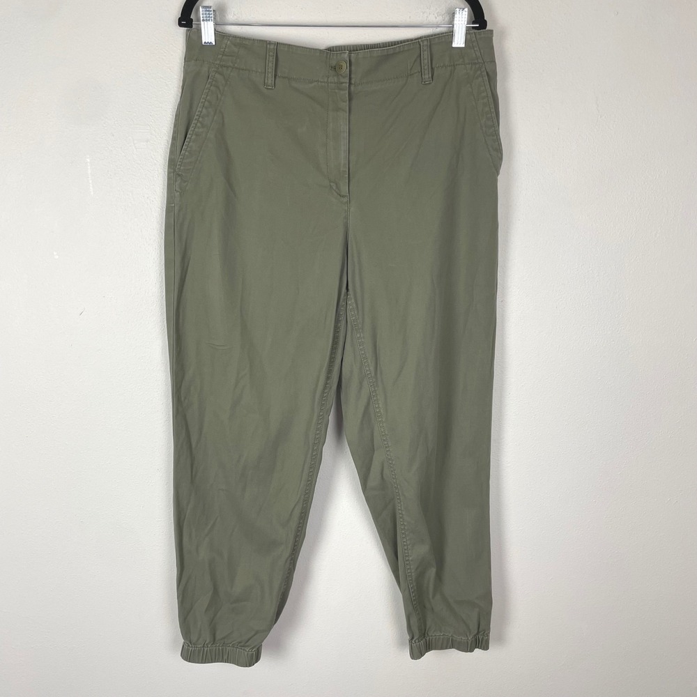 Talbots Jogger Pants Womens Size L Olive Green Casual Elastic Waist Tencel‎